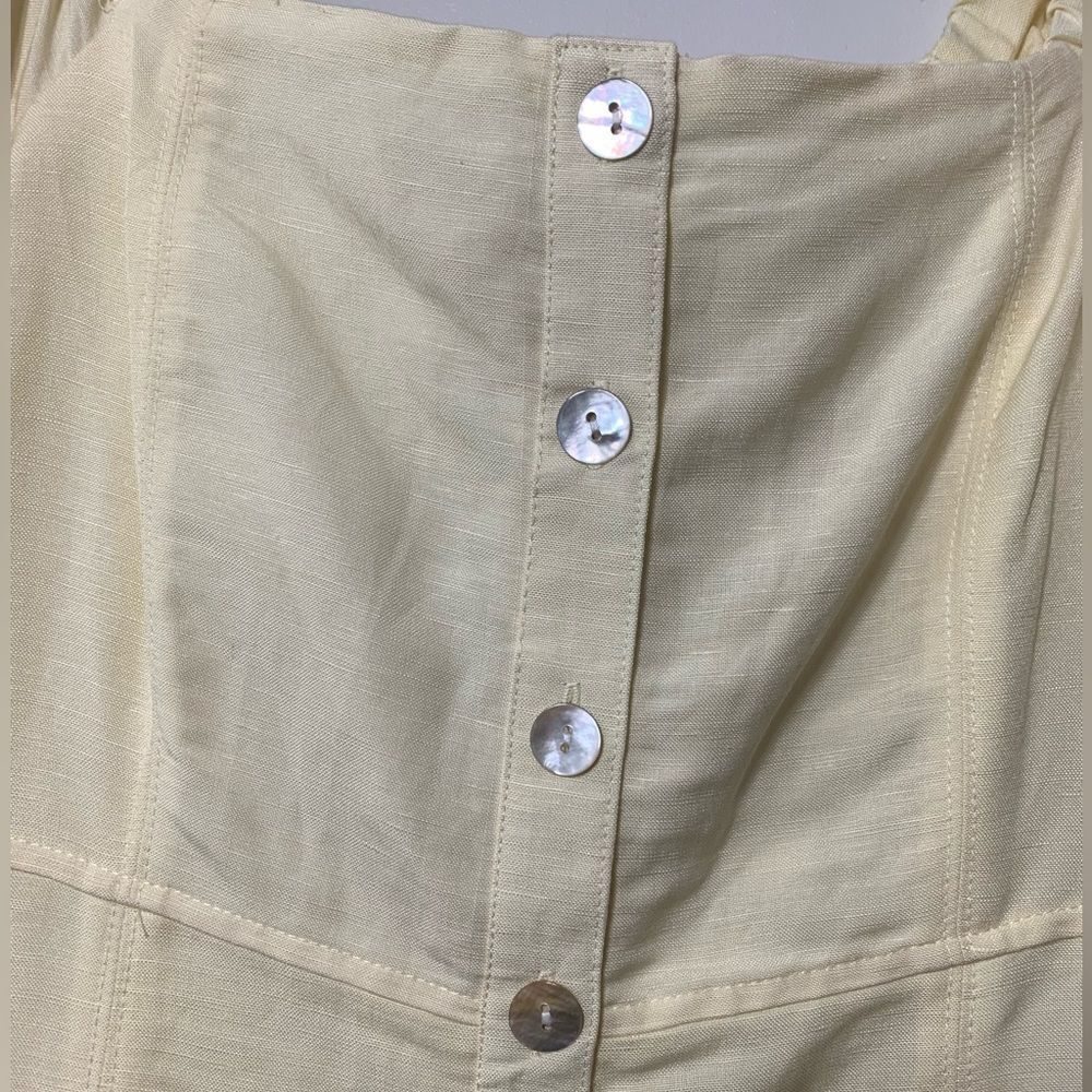NWT Forever 21 Yellow Button Down Short Sleeved Midi Dress with slit size M - Picture 4 of 16